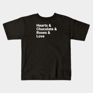 Valentine Hearts Chocolate Roses Love Kids T-Shirt
